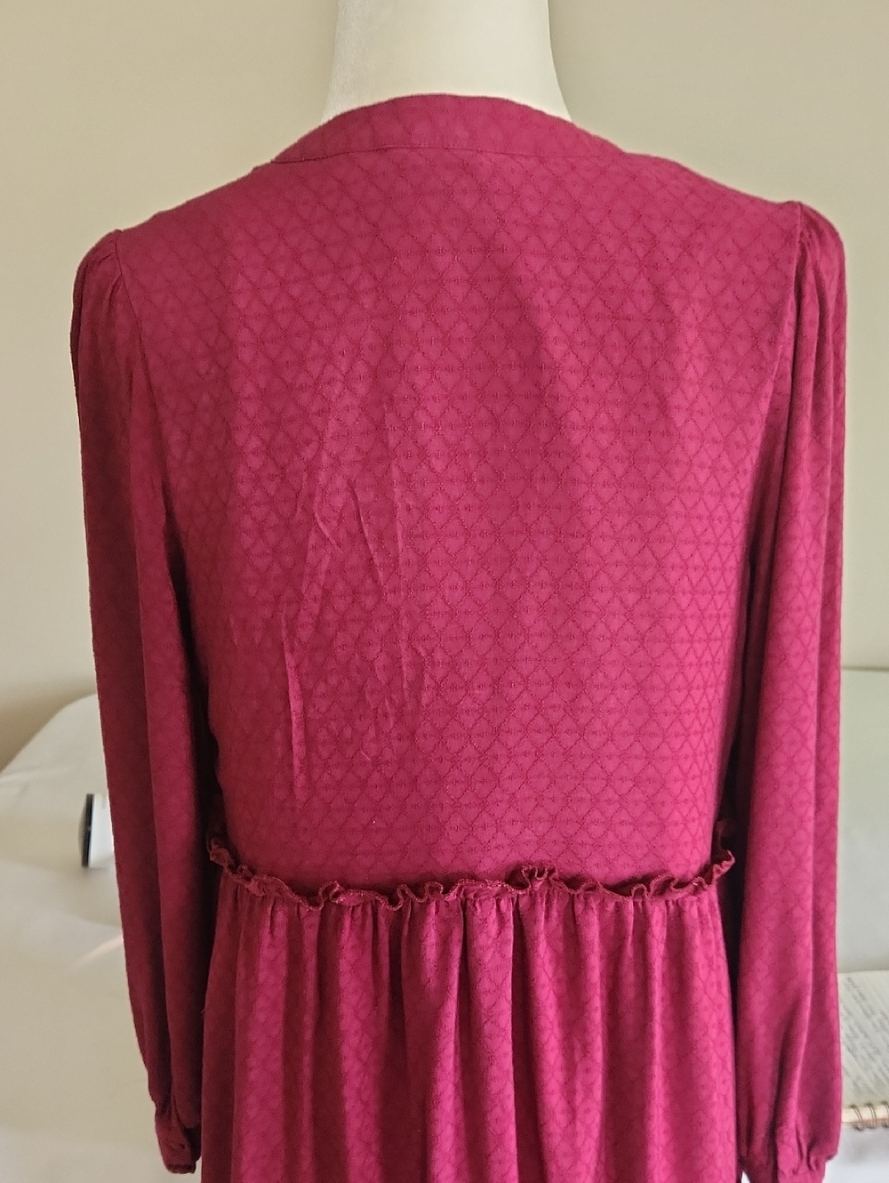 Penelope Rose Plum Ruffeled Prairie Dress. Size Jrs. XL - Picture 4 of 10